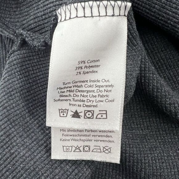 Eddie Bauer Thermal Cowl Neck Shirt Womens Large Gray Long Sleeve Waffle Knit - Picture 8 of 10